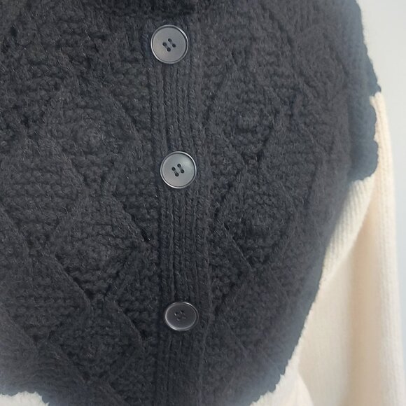 Zara Black and White Button Front Cardigan - Size S - Picture 4 of 11